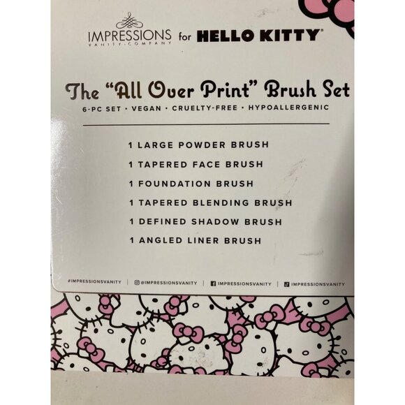 Hello Kitty Makeup Brush Set's Impressions  X 4 Limited Edition New With Box - Picture 8 of 9
